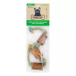 Cabo De Força Puretoy - Ossos Defumados + Corda Para Cães