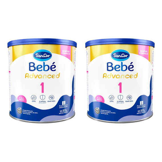 Sancor Bebe Advanced Formula Etapa 1 Lata 2 Unidades X800 Gr