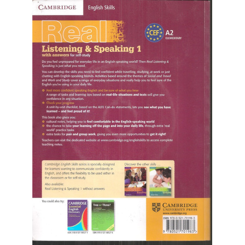 Real Listening & Speaking 1 With Answers & Audio Cd - C.e.s 