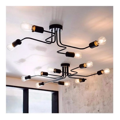 Araña 8 Luces Brazos Vintage Apto Lamparas Led Fz