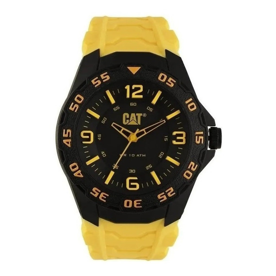 Reloj Caterpillar Lb11127137 Correa Resina Amarilla Color de la malla Amarillo Color del fondo Negro