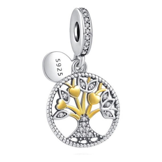 Dije Charm Familia Family Árbol De La Vida En Plata 925