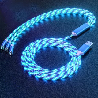 Cable Usb Cargador - Carga Rapida Con Luz Led 3 En 1