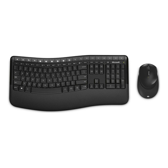 Kit de teclado y mouse inalámbrico Microsoft Wireless Comfort Desktop 5050 Español de color negro