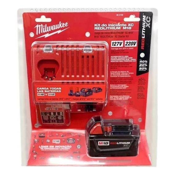 Kit Cargador M18-m12+ Batería 3ah Milwaukee. - E.o
