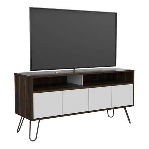 Mueble De Tv Vassel 2 Entrepaños Pantalla 55puLG Excelsior Color Marrón oscuro