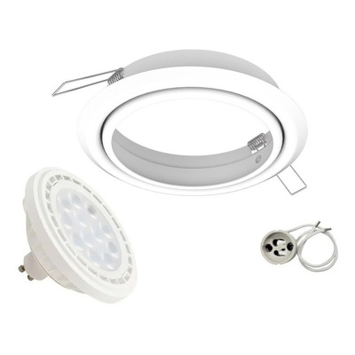 Spot Embutir Redondo Blanco Ar111 Led 15w Completo Oferta