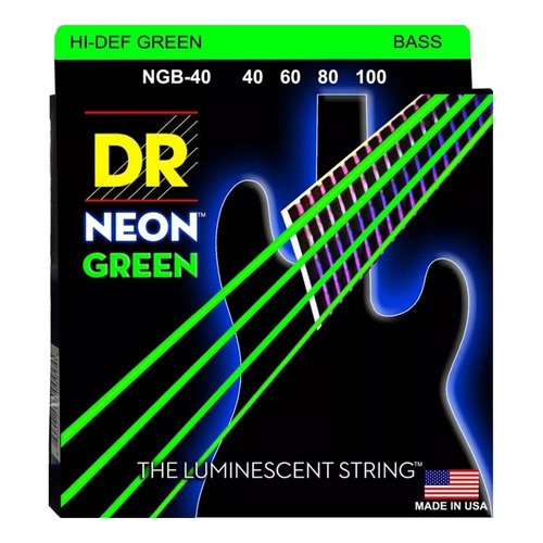 Encordado Para Bajo 4 Cuerdas Dr Neon Green Ngb-40 040-100