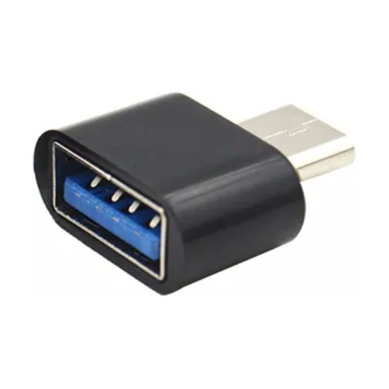 Adaptador Otg Tipo C A Usb Hub Usb Memoria Celular. Color Negro