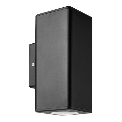 Aplique Bidireccional Cuadrado Negro Exterior Pc Apto Gu10