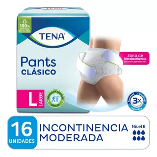 Pañales Para Adultos Descartables Tena Pants Clásico L X 16 u