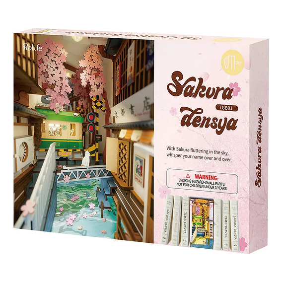 Puzzle 3d - Book Nook Sakura Densya - Rolife