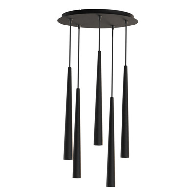 Colgante 5 Luces Konos Negro Led Base Redonda 20415ng Rd