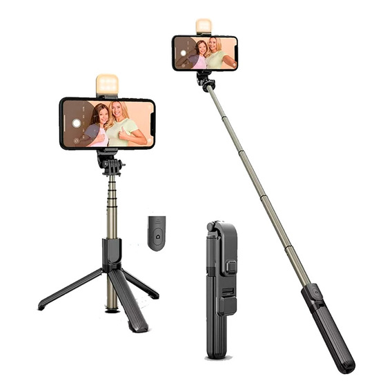 Palo O Baston Selfie Stick Bluetooth Con Tripode Negro