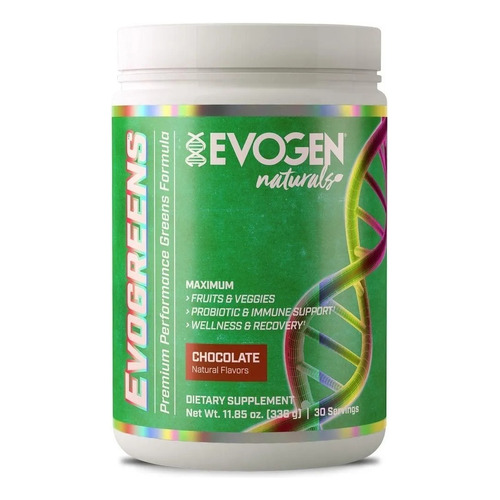 Evogen Evogreens 30 Serv Probioticos Verdes Frutas Y Vegetal Sabor Chocolate