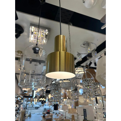  Colgante 2 Luces Nero Dorado Apto Led E27 Deco Luz Desing Dorado
