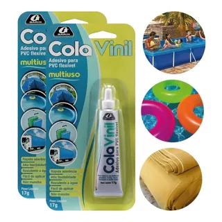 Cola Tapa Furo De Piscina Vinil Boia Lona Kit 02 Unidades