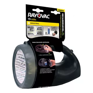 Lanterna Reflector Recarregável Rayovac Hibrida Cor Preta Luz Branco