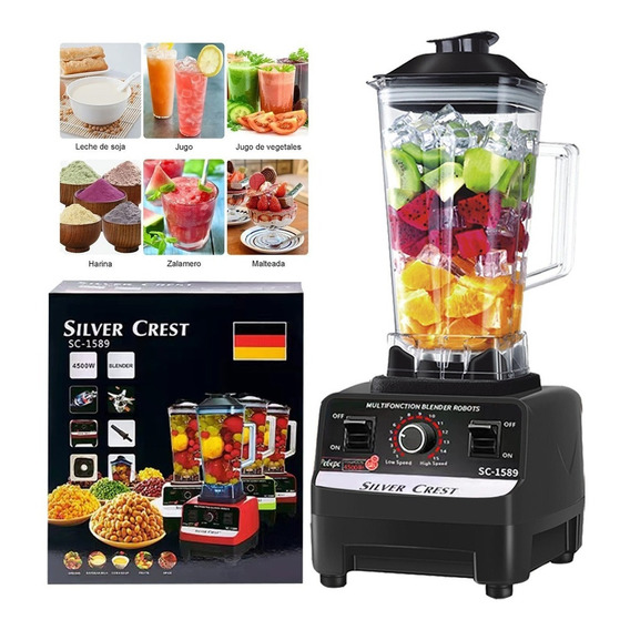 Licuadora industrial Silver Crest Professional Blender SC-1589 2 L negra con vaso de abs 110V/220V - Incluye 5 accesorios