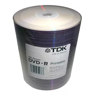 Dvd Tdk Ink Printable 8x  X100 Unidades 4.7gb Oferta