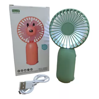 Mini Ventilador Usb Recargable Portatil Con Luces Led 