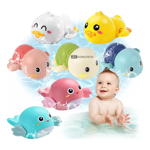 7pzs Juguetes De Baño Para Bebes Tortugas + Delfín + Pato