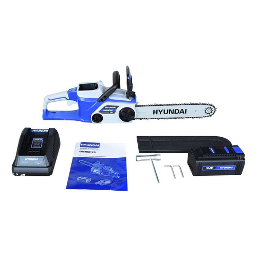 Motosierra De Bateria 36v Hyundai C/barra De 14 - Energi120 Color Azul