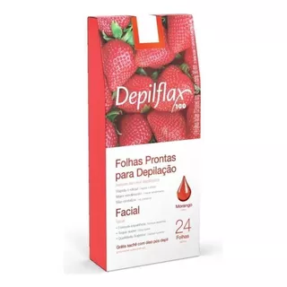 Depilflax Folhas Prontas P/ Depilação Facial Morango C/24