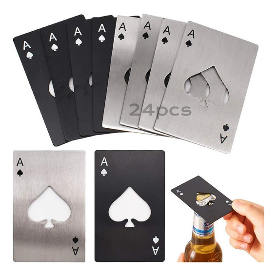 24 Piezas De Abrebotellas De Cartas De Póquer Ace Inoxidable