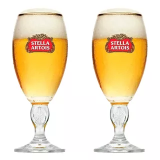 Kit Com 2 Taças Cálice Vidro Cerveja Stella Artois 250ml