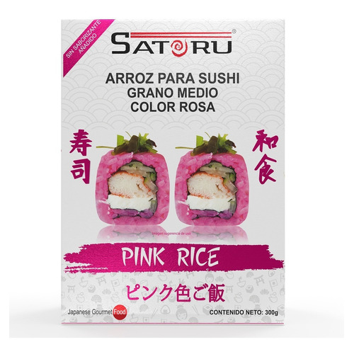 Arroz Japonés Rosa Para Sushi Sin Sabor Añadido 300g