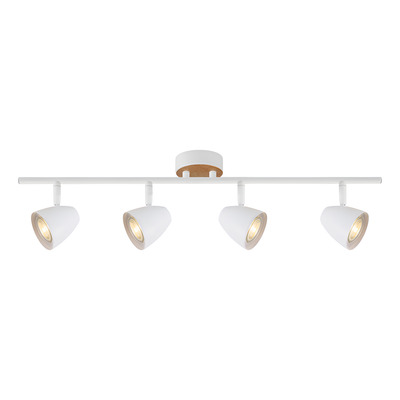Aplique 4 Luces Blanco Madera Apto Led Gu10 U1934 Mks