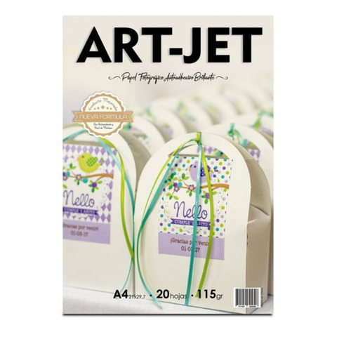 Art-Jet A4 fotográfico autoadhesivo de 20 hojas de 115g color blanco por unidad