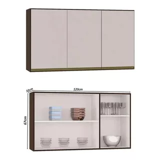 Aéreo Mueble Cocina 3 Puertas Linea Premium LG Color Capuchino/offwhite