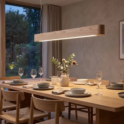 Colgante Led Lineal Kiro 990100 Madera 24w 3000k Madera