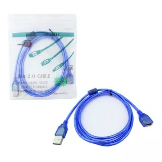 Cable De Extensión Usb 2.0 De 1.5 Metros Color Azul