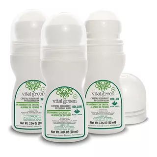 Vital Green Desodorante Roll On Cristal 90ml (paquete 3 Und)