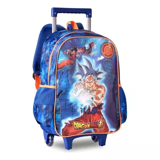 Mochila De Rodinhas Escolar Dragon Ball Super Azul - Clio