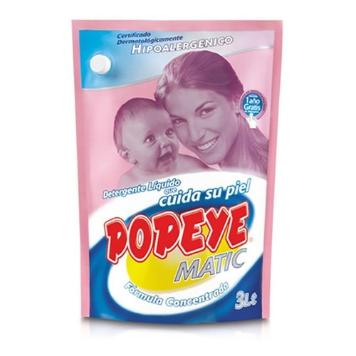 Detergente Liqui Popeye Hipoalergenico Bebe 3l(1uni)super