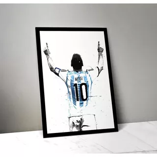 Cuadro Lionel Messi 14 Madera & Vidrio (35x47)