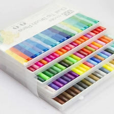 Brush Pens Marcadores Acuarelables Doble Punta 100 Colores 