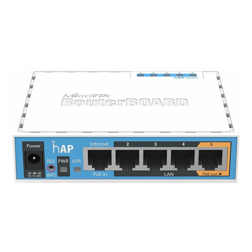 Access point interior MikroTik RouterBOARD hAP ac lite RB952Ui-5ac2nD azul y blanco 100V/240V