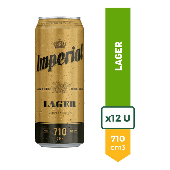 Cerveza Imperial Lager Lata 710ml Pack X12 La Barra Oferta