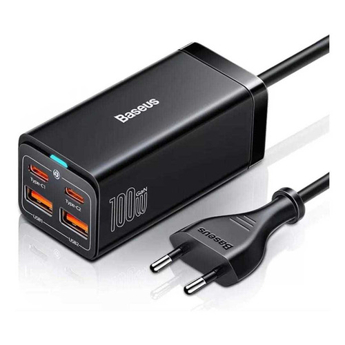 Cargador de escritorio Baseus Super Turbo Gan 3 Pro de 100 W, color negro