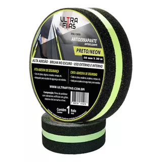 Ultra Fitas Antiderrapante Fita Lixa Fotoluminescente Adesiva 30m Cor Listra Fluorescente