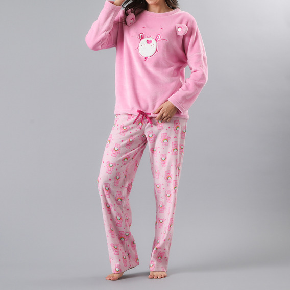 Pijama Coral/microfleece Ajustable Flores 33535-13