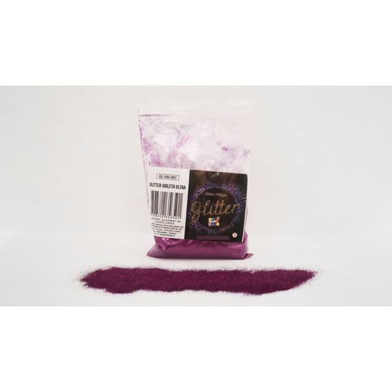 Glitter Gibre Givre Purpurina Brillantina X 100g Color Violeta Ultra