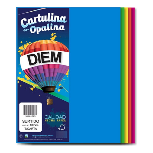 Papel Opalina Tamaño Carta 50hjs Colores Surtidos 50hjs 176g