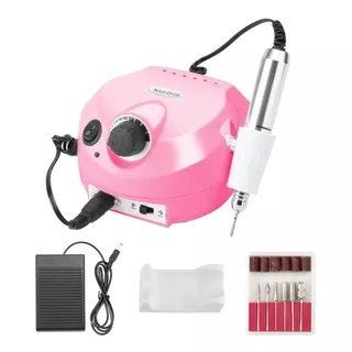 Lixadeira Lixa Motor Unha Elétrica Profissional Bivolt Rosa