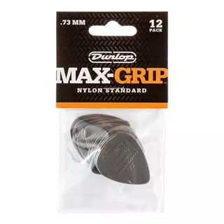 Kit 12 Palhetas Dunlop Nylon Max Grip 0.73mm 449p Made Usa Cor Cinza